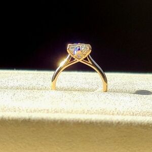 Solid 14k gold 1.5ct F VS1 lab round diamond ring